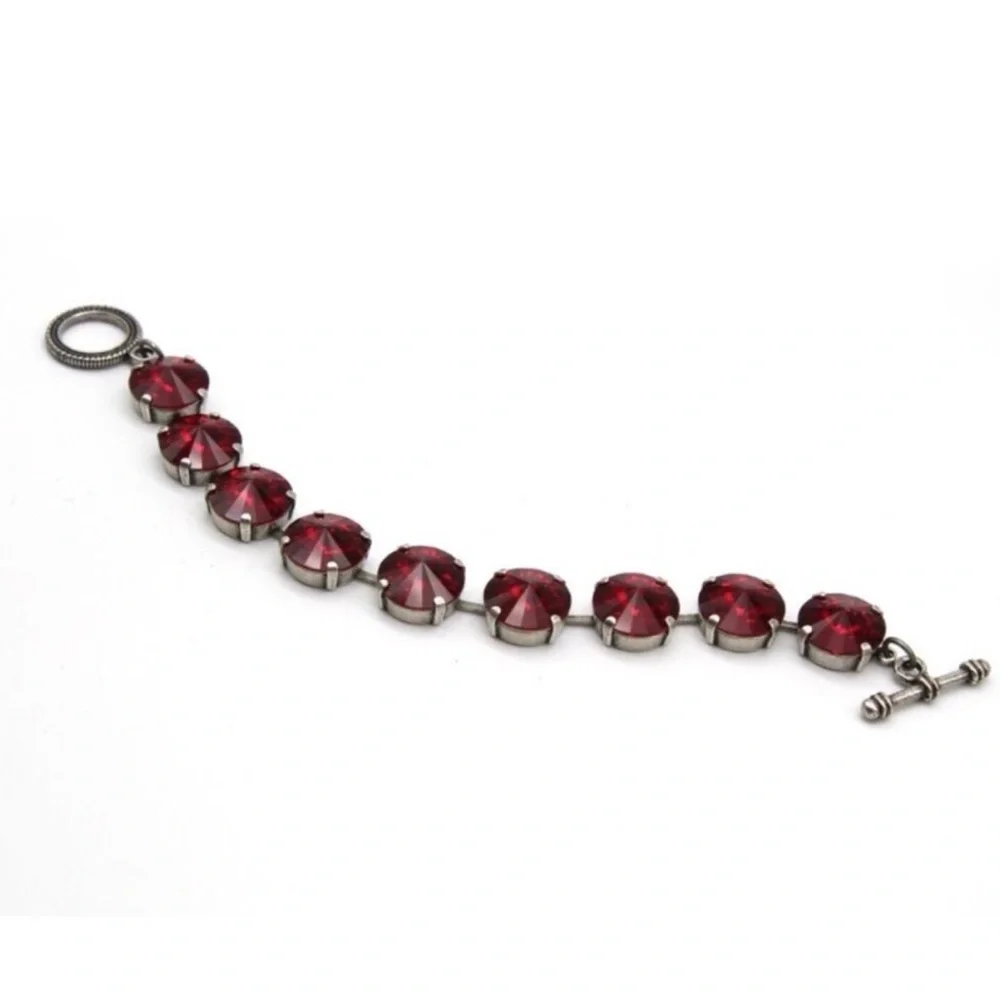 Ruby Swarovski Crystal Rivoli Bracelet | Statement Tennis Bracelet